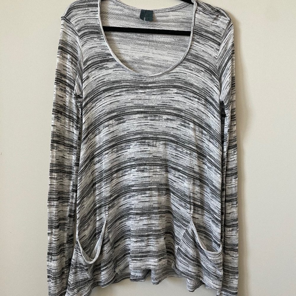 Anthropologie Striped Knit Long Sleeve Top